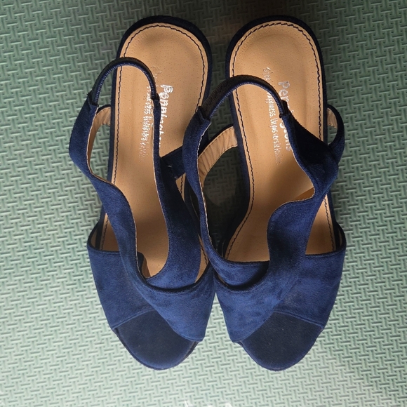 Penningtons Blue wedges Size: 10W - Picture 1 of 5